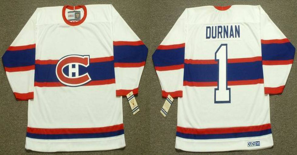 2019 Men Montreal Canadiens 1 Durnan White CCM NHL jerseys